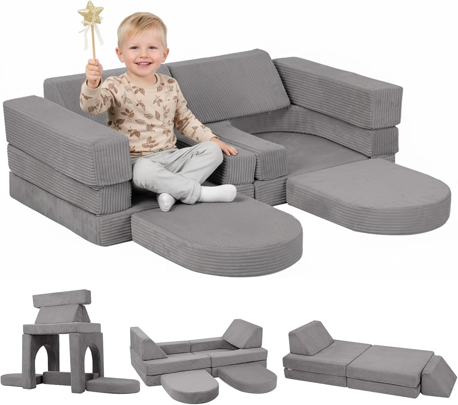 MeMoreCool Kids Modular Play Couch for Creative Playtime Fun