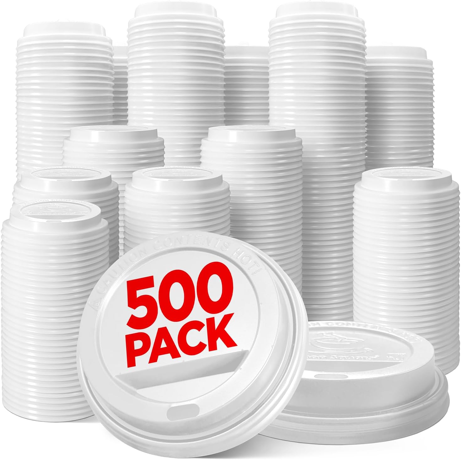 Versatile Disposable Coffee Cup Lids for All Sizes - 500-Pack