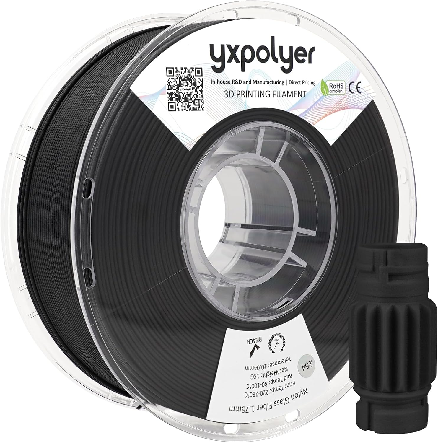 Nylon Glass Filled Filament for 3D Printing with High Strength