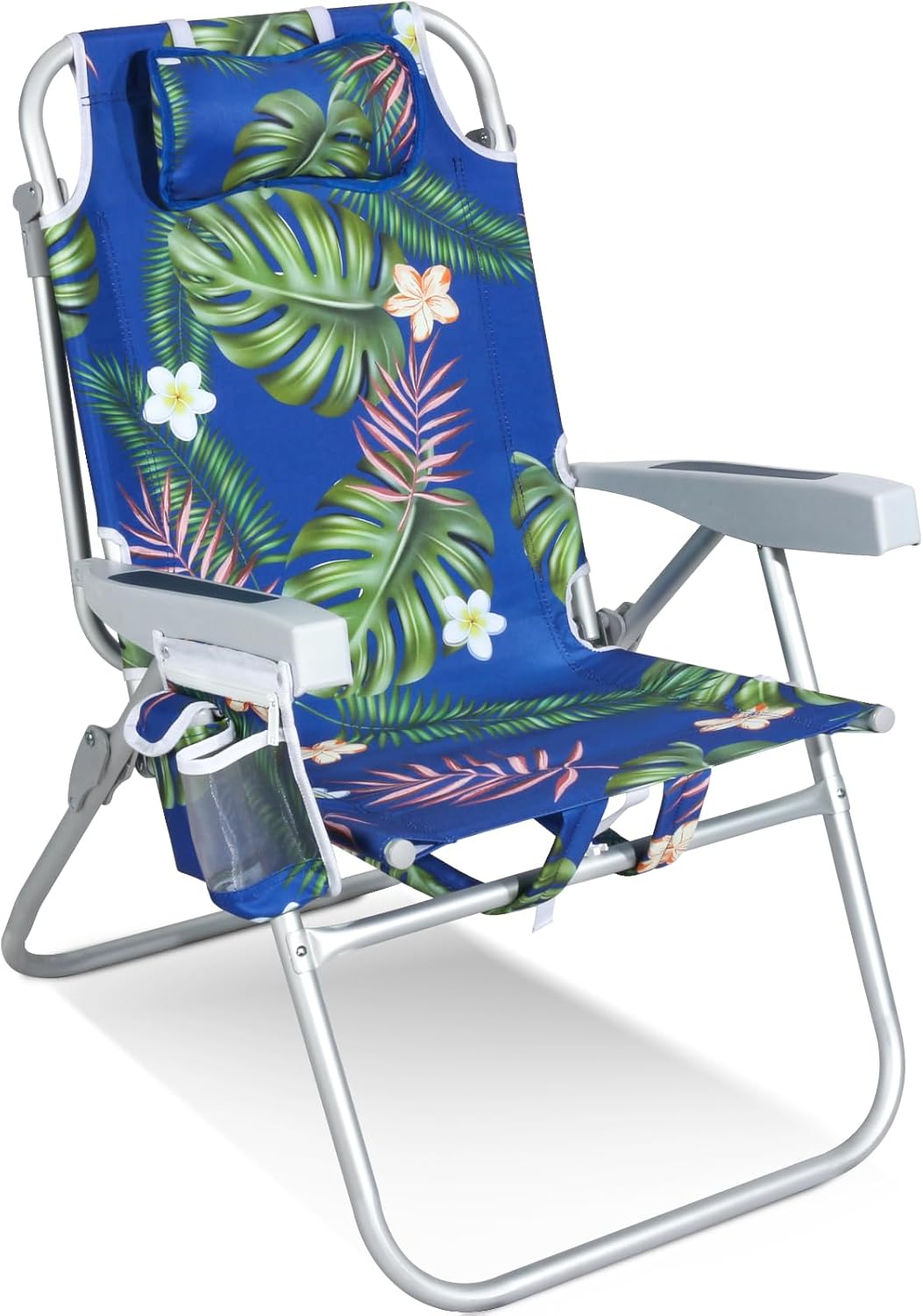 Portable 5-Position Reclining Beach Chair with Cooler - Keeps You Comfy & Refreshed!