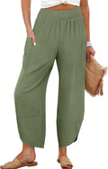 Womens Wide Leg Palazzo Capri Pants - Lightweight High Waist