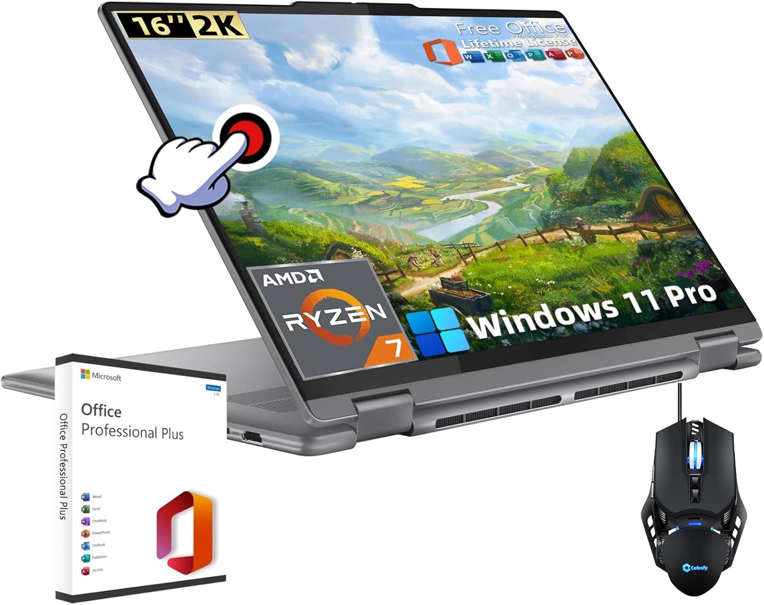 Lenovo Yoga 7 2-in-1 Laptop with 16in Touchscreen Display