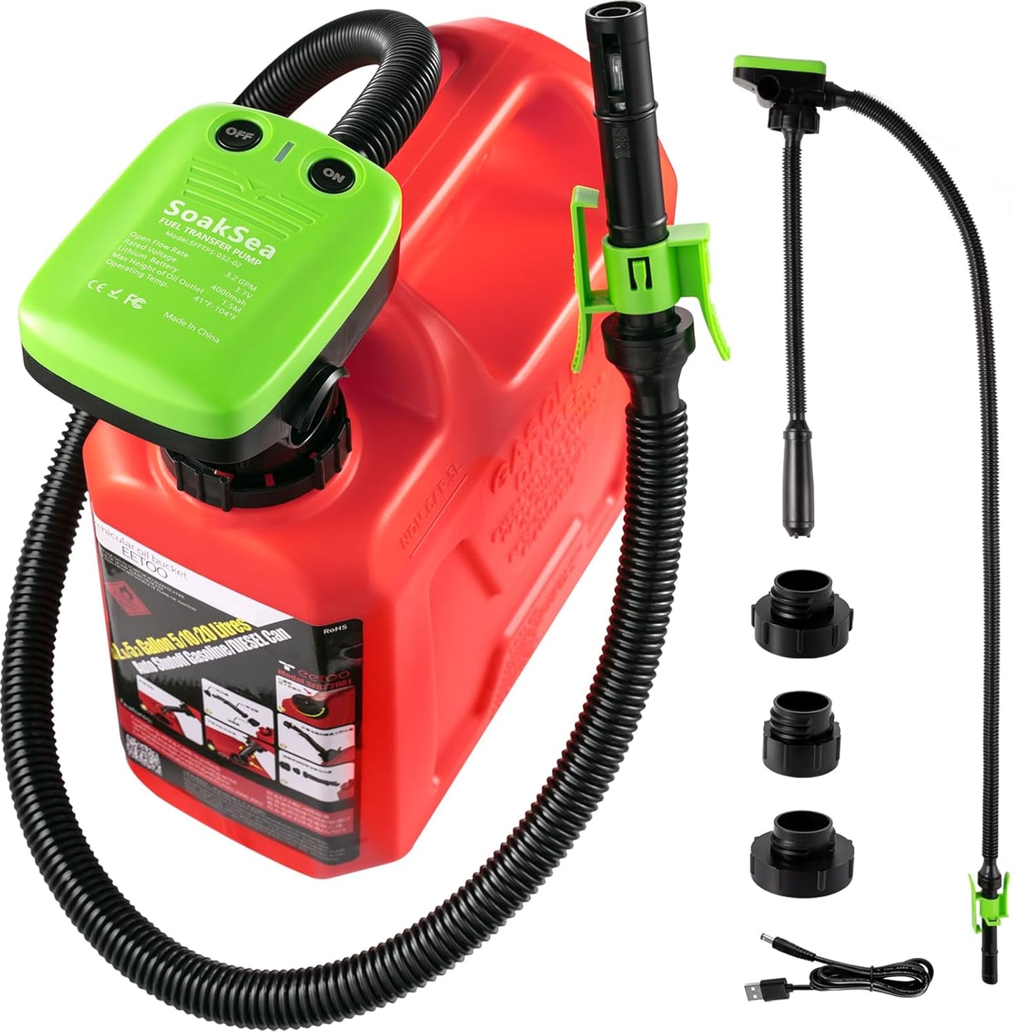 USB Rechargeable Fuel Transfer Pump - Fast, Easy & Portable!