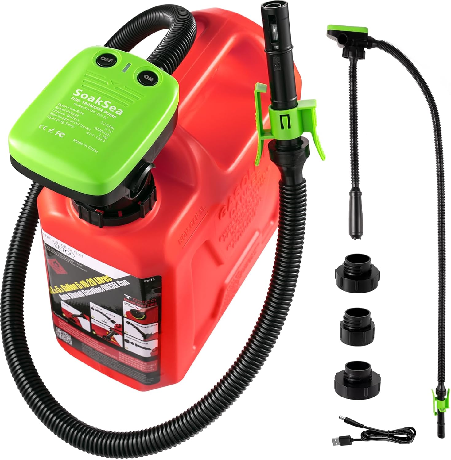 USB Rechargeable Fuel Transfer Pump - Fast, Easy & Portable!