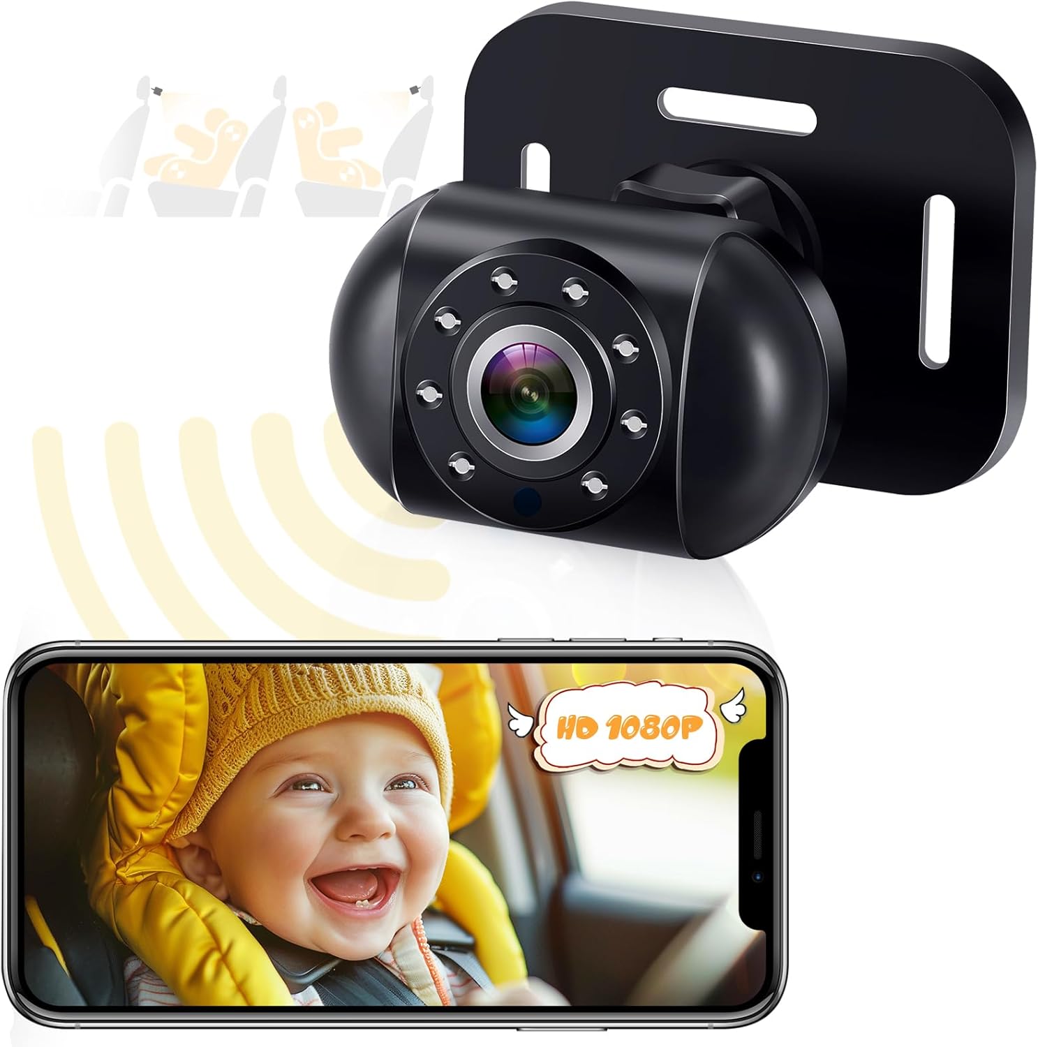 HD Wireless Baby Car Camera: Easy iPhone Connect