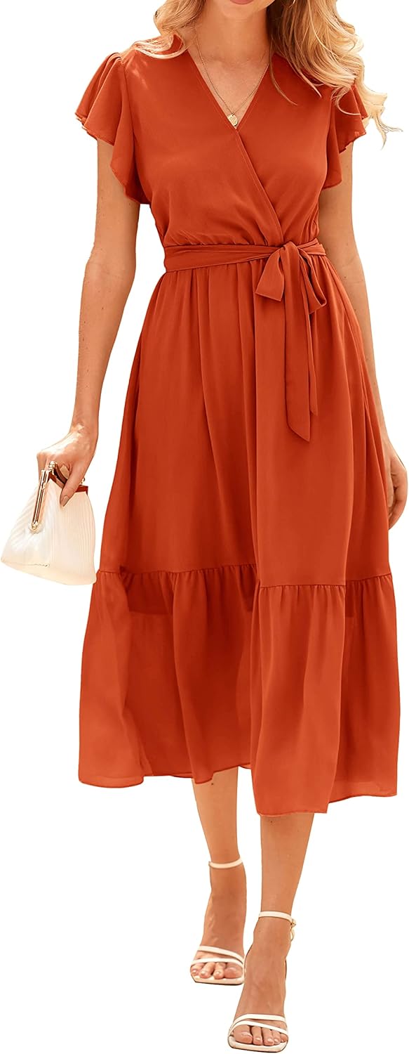 BTFBM Women Summer Bohemian Floral Midi Sun Dress for All Occasions