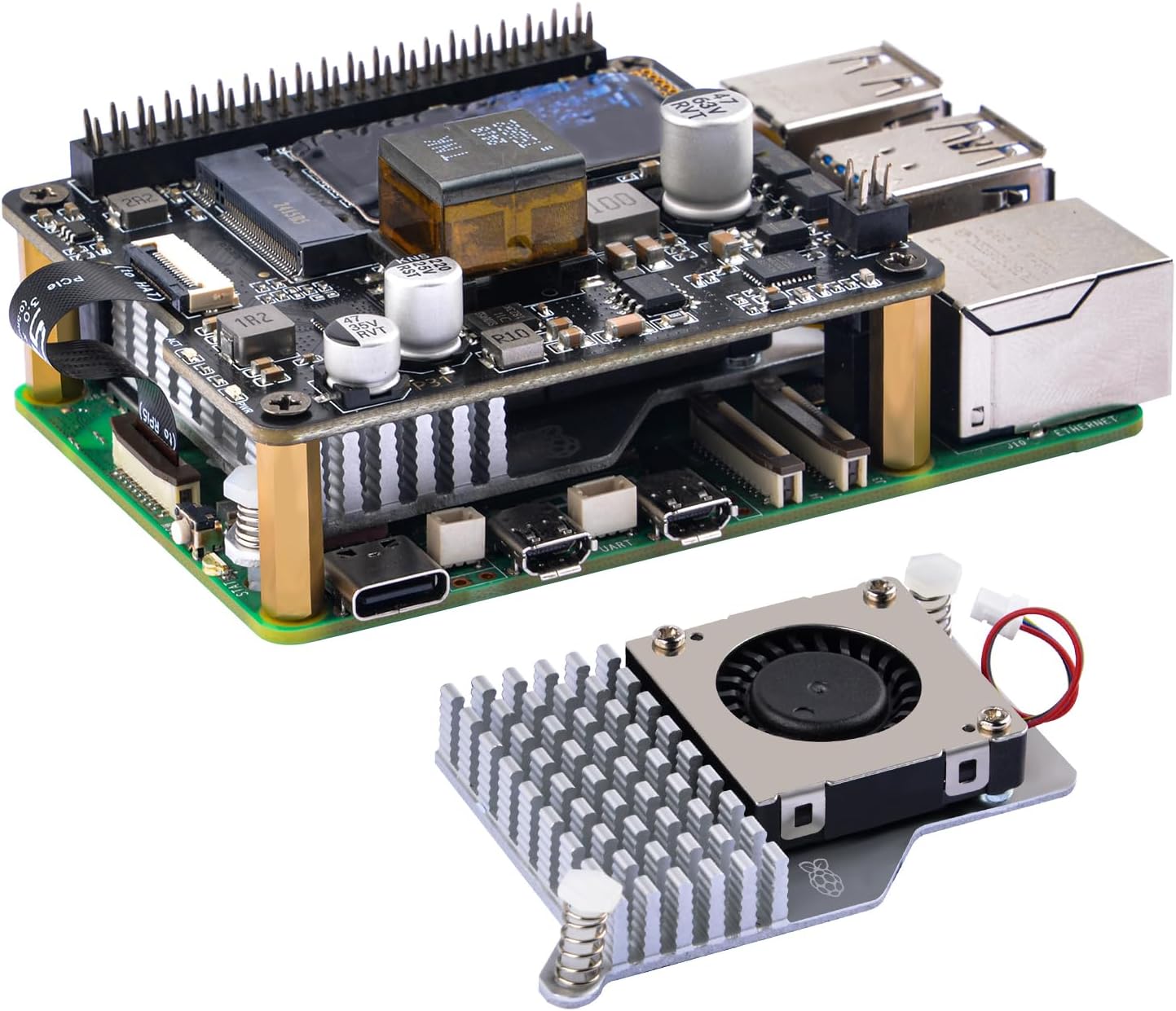 GeeekPi P31 M.2 NVME M-Key PoE+ HAT for Raspberry Pi 5