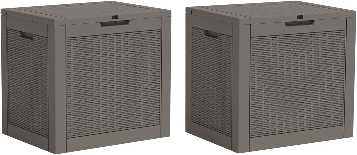 KAMABOKO 31 Gallon Resin Deck Box Set of 2 for Outdoor Storage