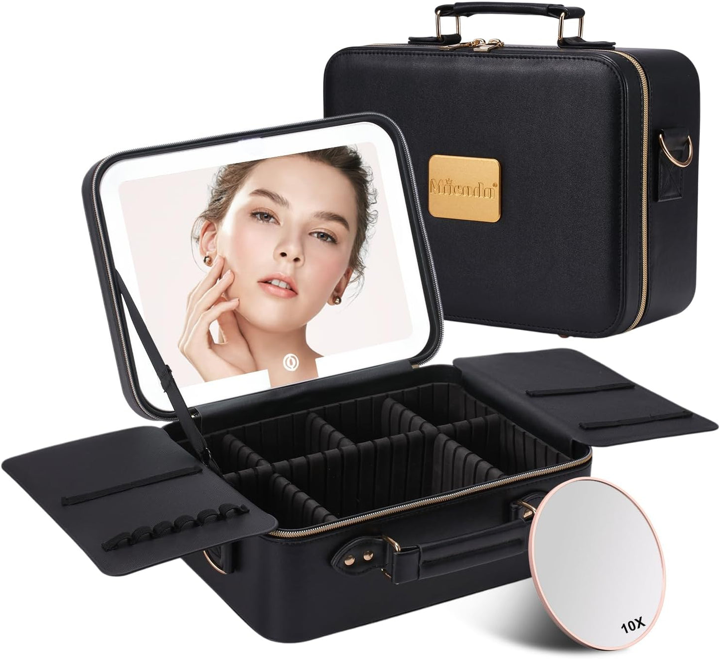 Mocado Travel Makeup Bag with LED Lighted Mirror for All Needs