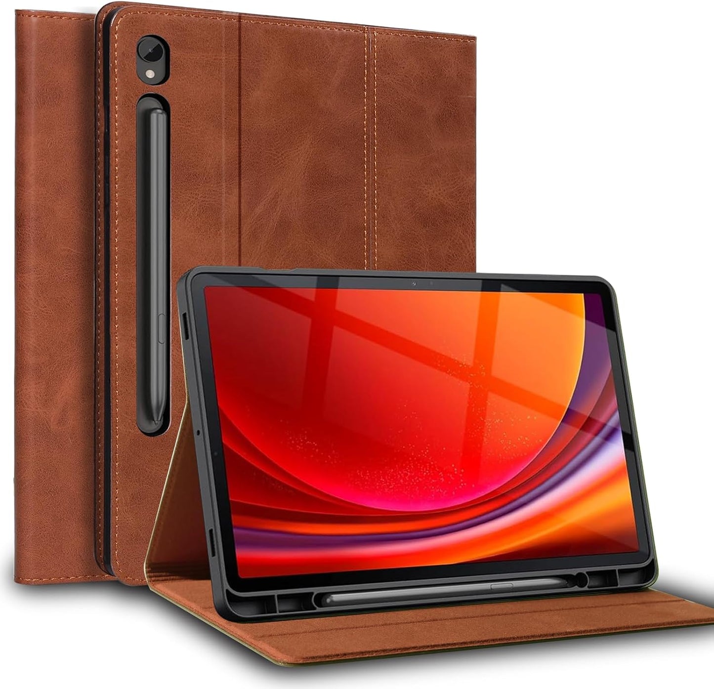 Genuine Leather Case for Samsung Galaxy Tab S7/S8 with S Pen Holder