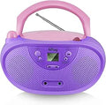 Portable CD Player Boombox with AM FM Radio - Pastel Violet