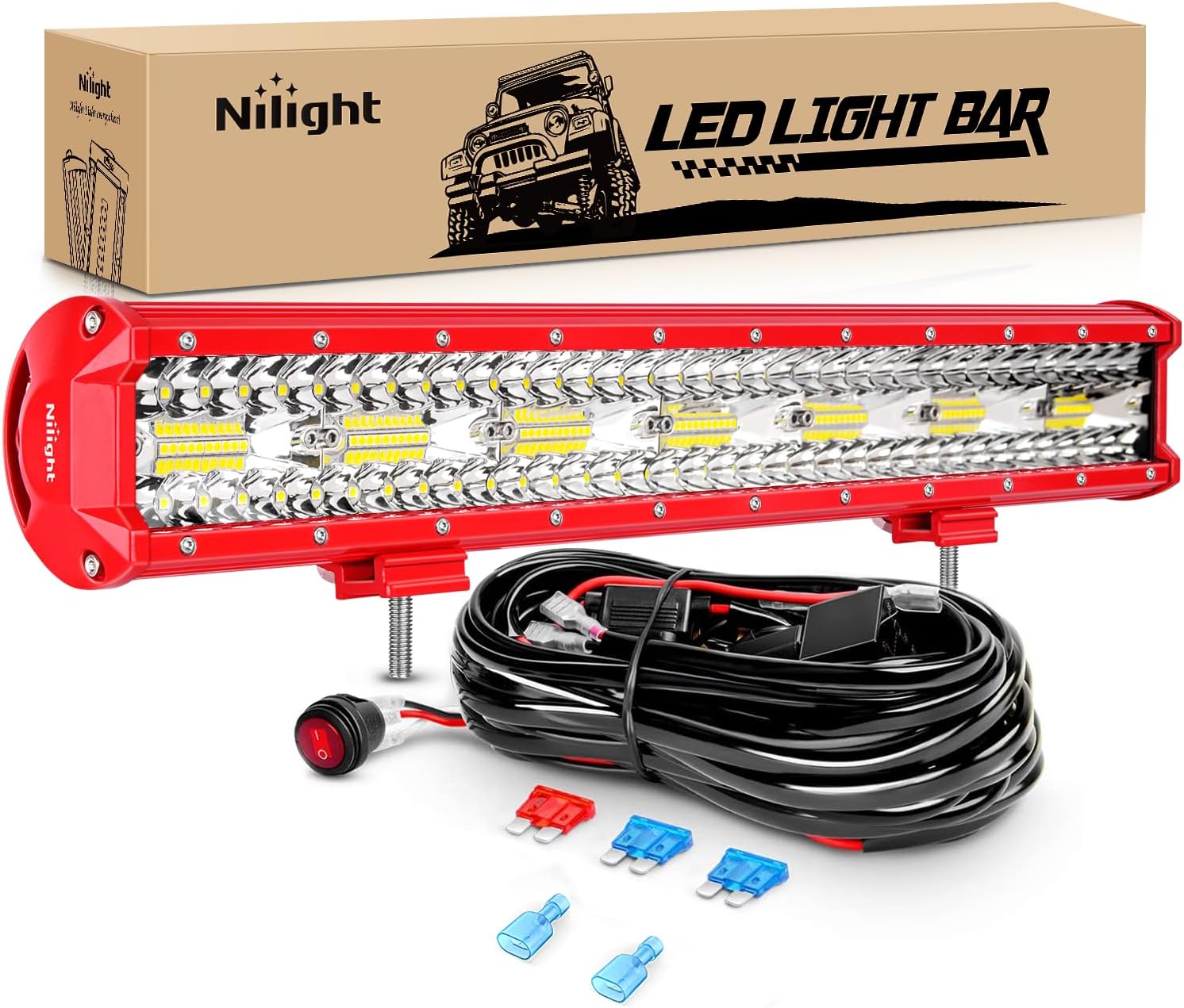 Nilight LED Light Bar 20 Inch for Off-Road Truck and SUV Use