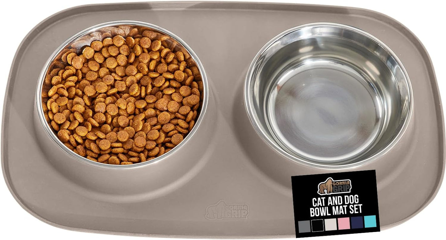 GORILLA GRIP Feeding Mat Set with Waterproof Silicone Bowls