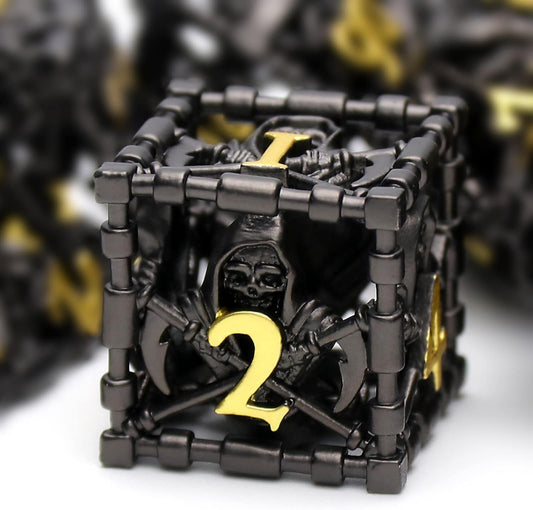 DND Dice Set with Unique Grim Reaper Design for RPG Games