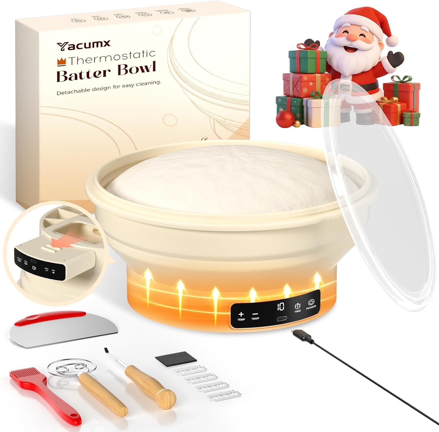 Electric Sourdough Starter Kit with 6-Temp Control for Baking