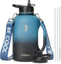 64 oz Water Bottle Insulated with Handle - Keeps Cold 48 Hrs