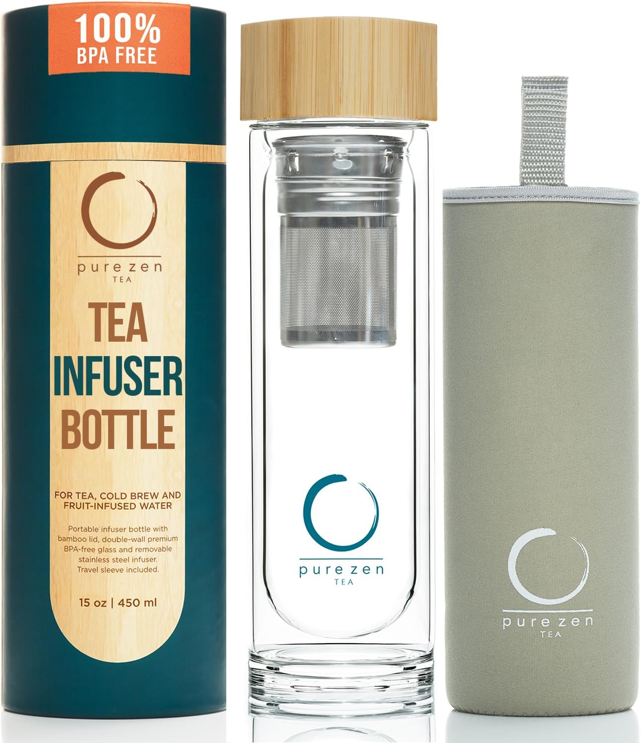 Pure Zen Tea Infuser Bottle - Perfect for Loose Leaf Tea Lovers
