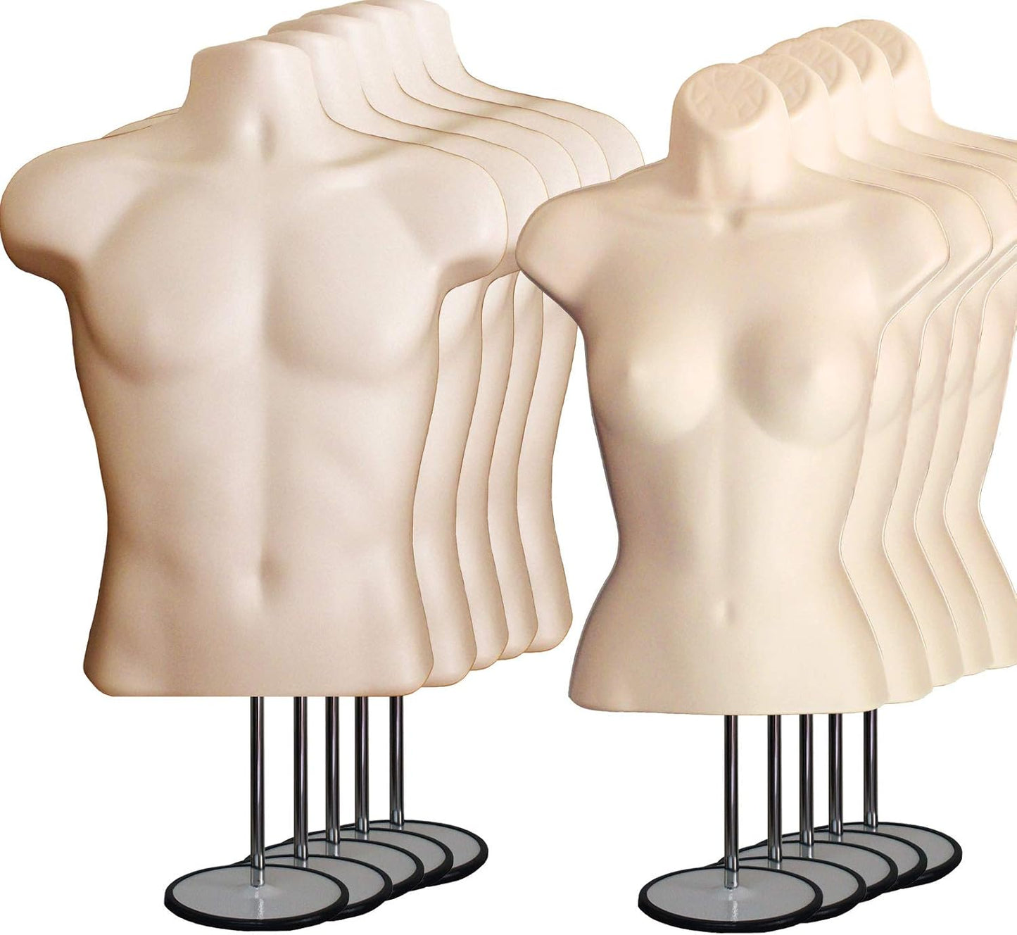 DisplayTown Male and Female Mannequin Torso for Clothing Display