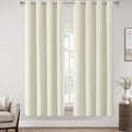 100% Blackout Iovry Solid Curtains 52x72 2 Panels - Room Darkening