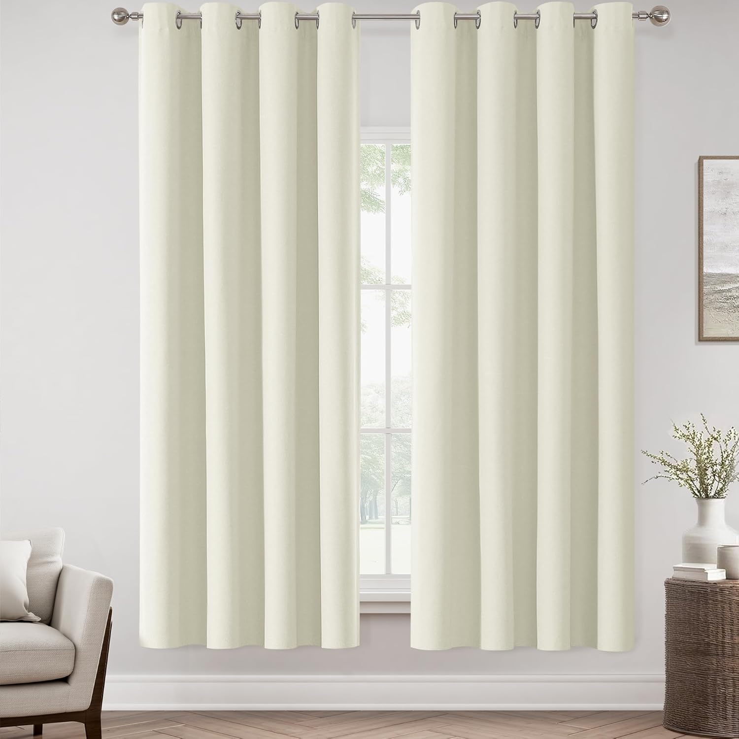 ChrisDowa 100% Blackout Curtains for Bedroom and Living Room