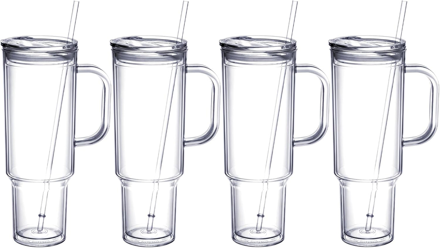 MEWAY 40 oz Tumbler with Handle and Straw Lid for All Occasions