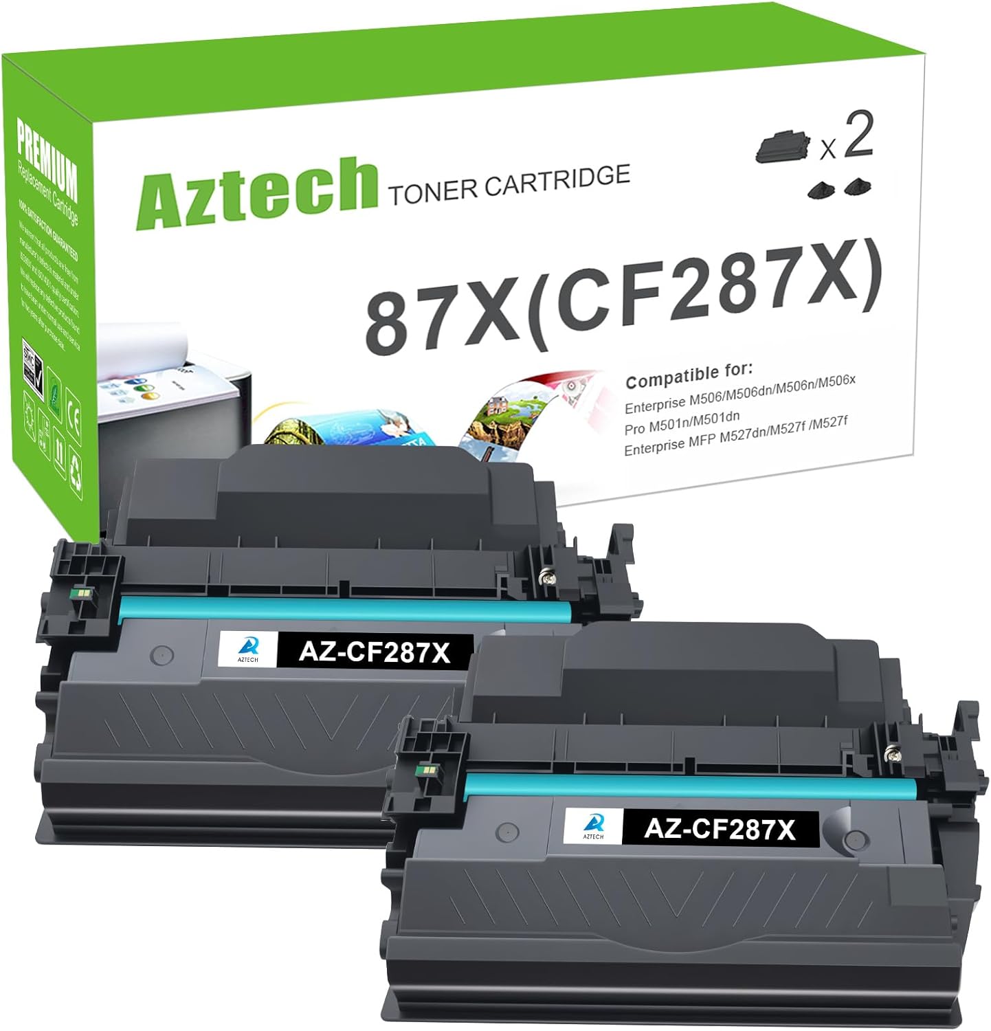 Aztech Compatible Toner Cartridge for HP 87X and 87A - 2-Pack