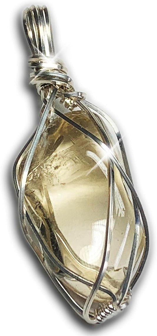 Moldavite or Citrine or Herkimer Diamond Pendant Necklace Gift