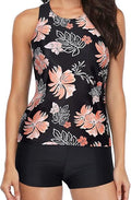 Tempt Me 3 Piece Swimsuit for Women Tankini Set - High Neck Modest