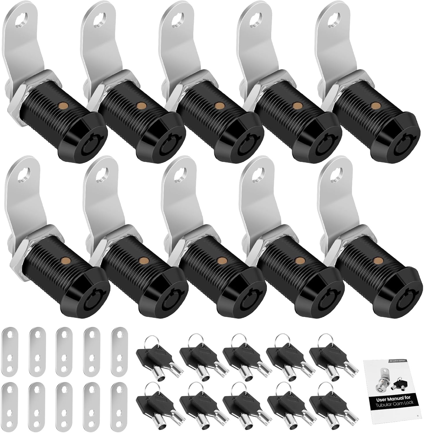 10 Pack Cabinet Lock with Keys for RV Storage and Toolbox