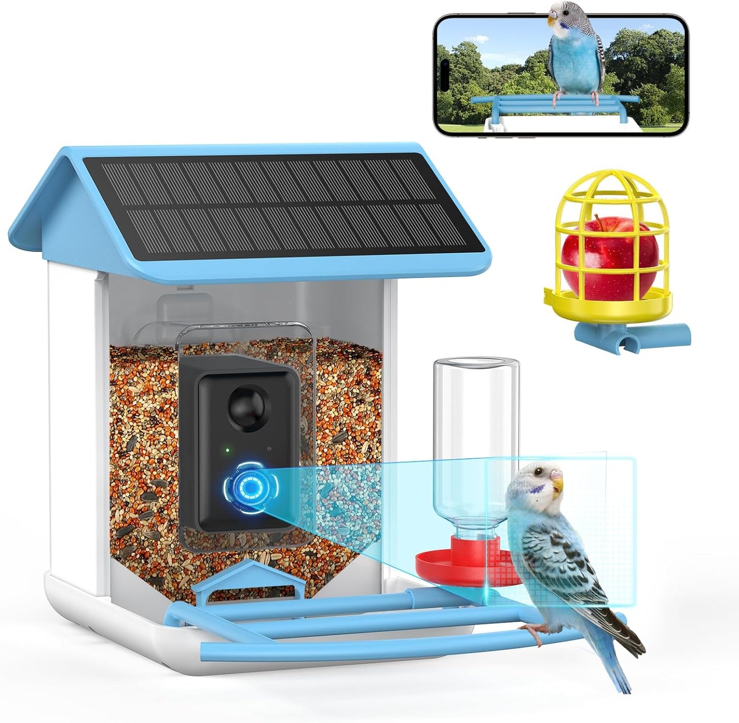 BROAIMX Smart Bird Feeder Camera: Free AI, 1080P HD, Solar Panel