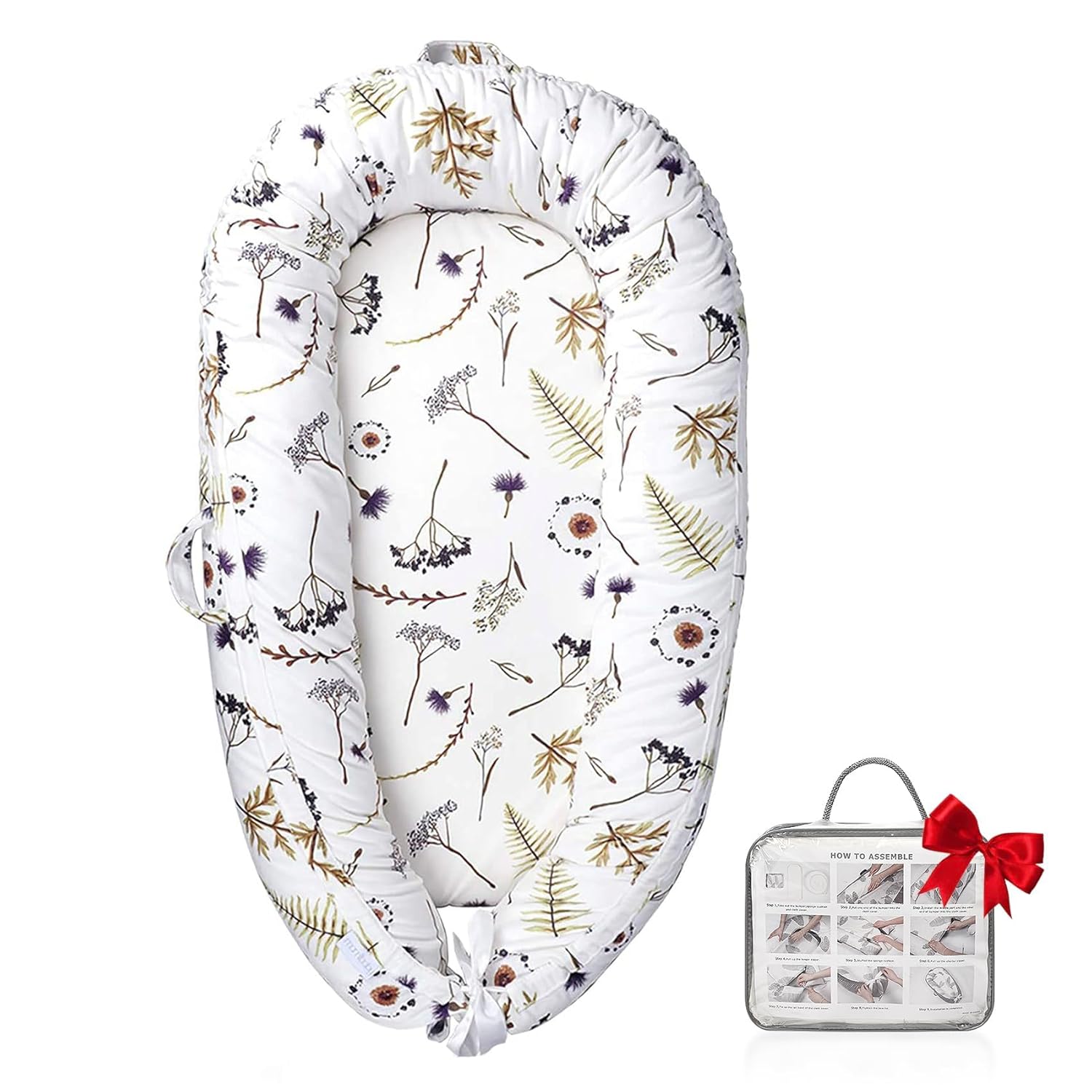 Organic Cotton Baby Lounger | Reversible & Adjustable Comfort
