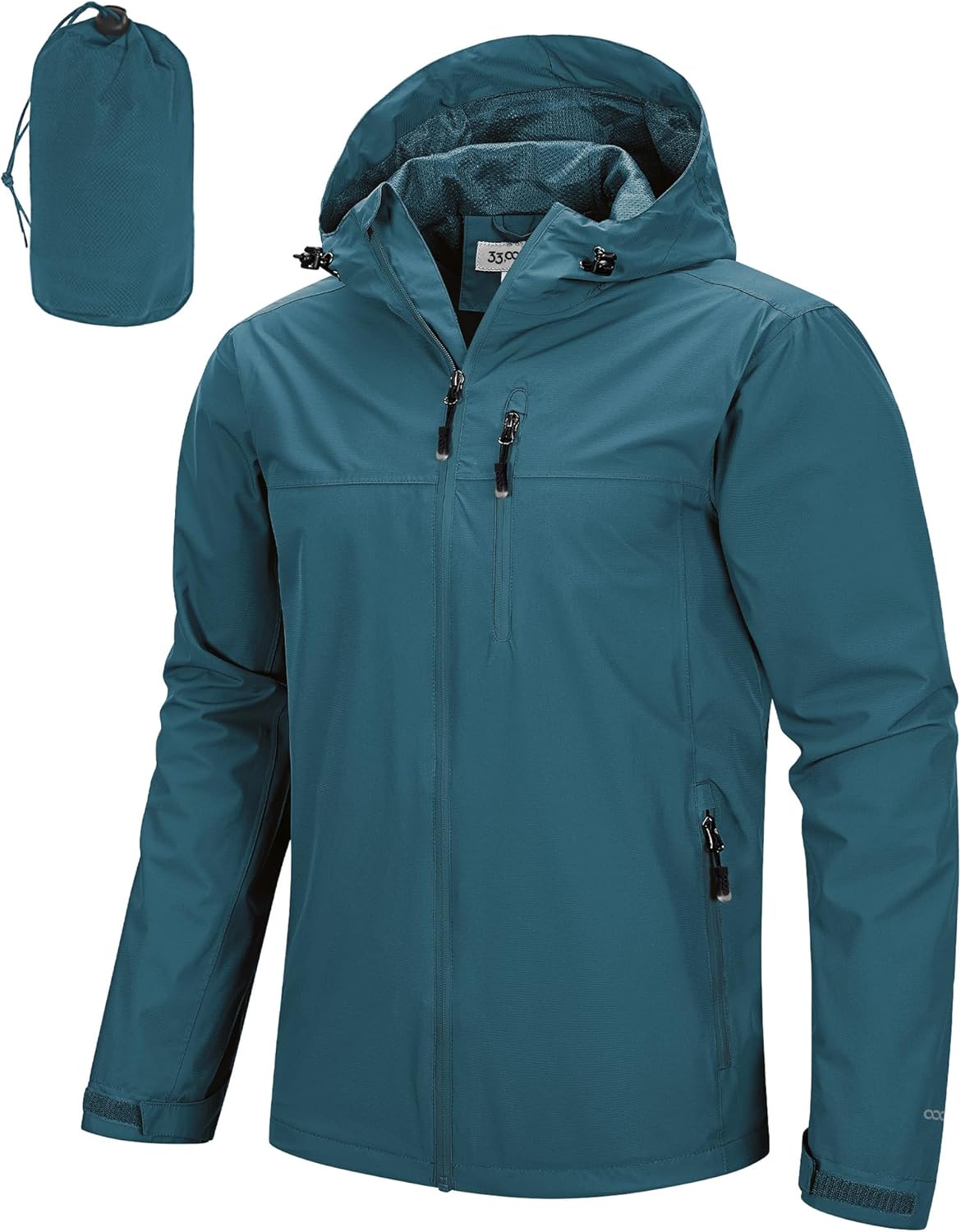 33,000ft Men's Packable Rain Jacket - Lightweight Waterproof Shell