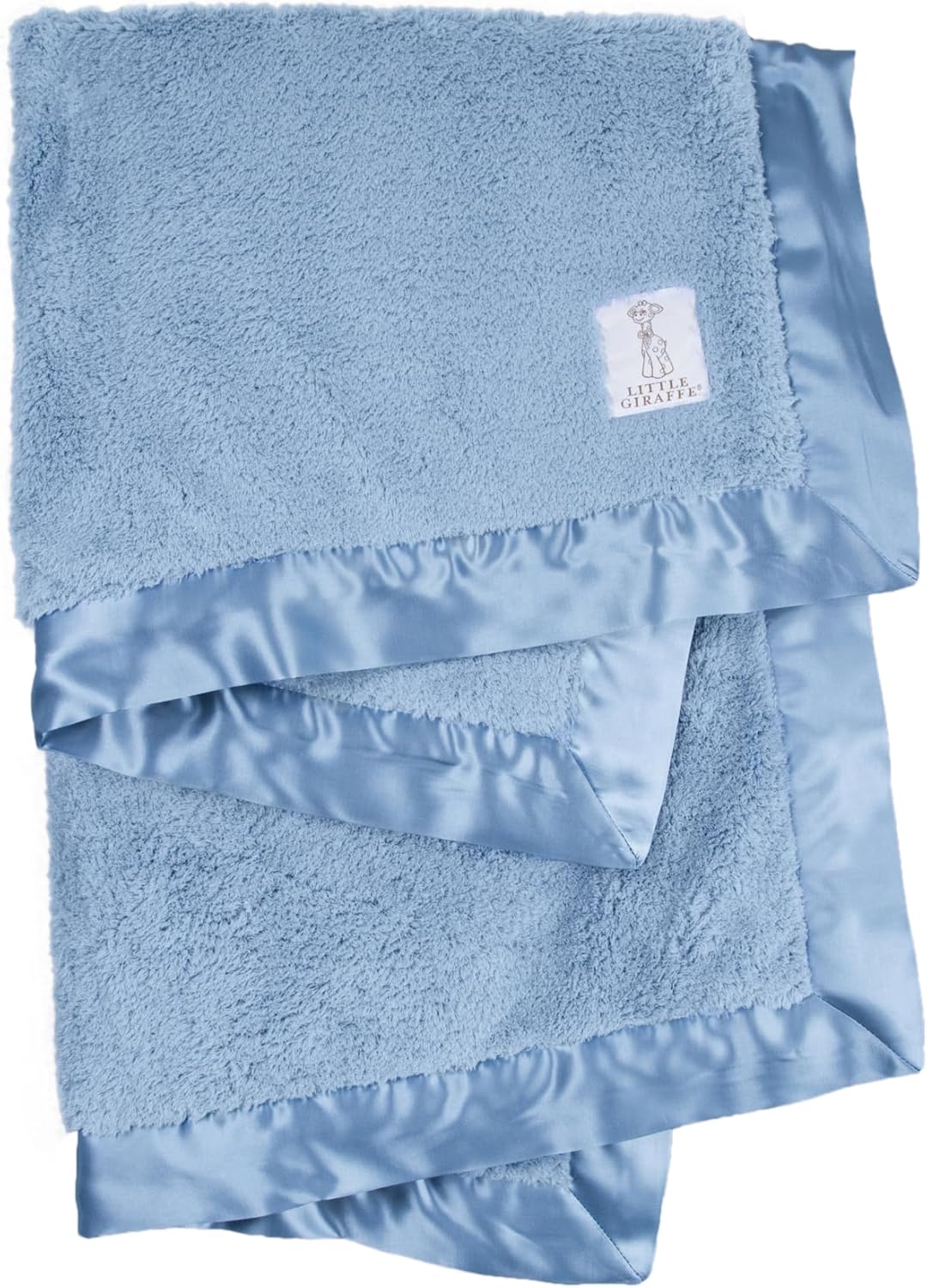 Little Giraffe Baby Blanket - Chenille Soft Blanket with Satin Trim