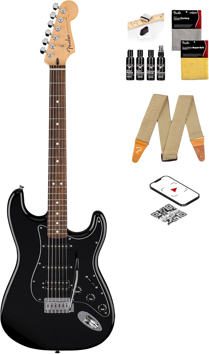 Fender Standard Stratocaster HSS Bundle with Strap and Kit
