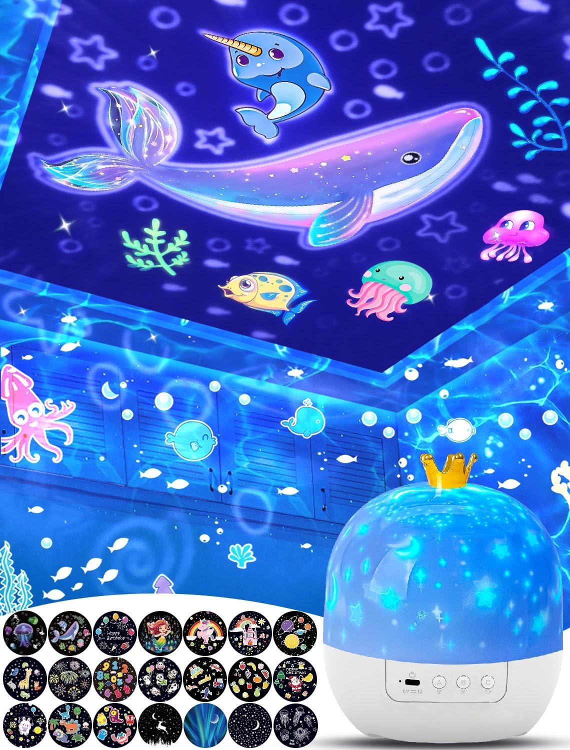 360 Rotating Star Projector: Magical Kids Night Light