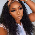 Headband Wig Deep Wave Human Hair Wig 18 in - Natural Deep Curly Style