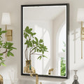Black Framed Mirror for Bathroom 22x30 in - Beveled Metal Wall Mirror