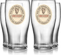 Guinness Vintage Label Pint Glass Gift Set 4 Pack - Collectible Pub