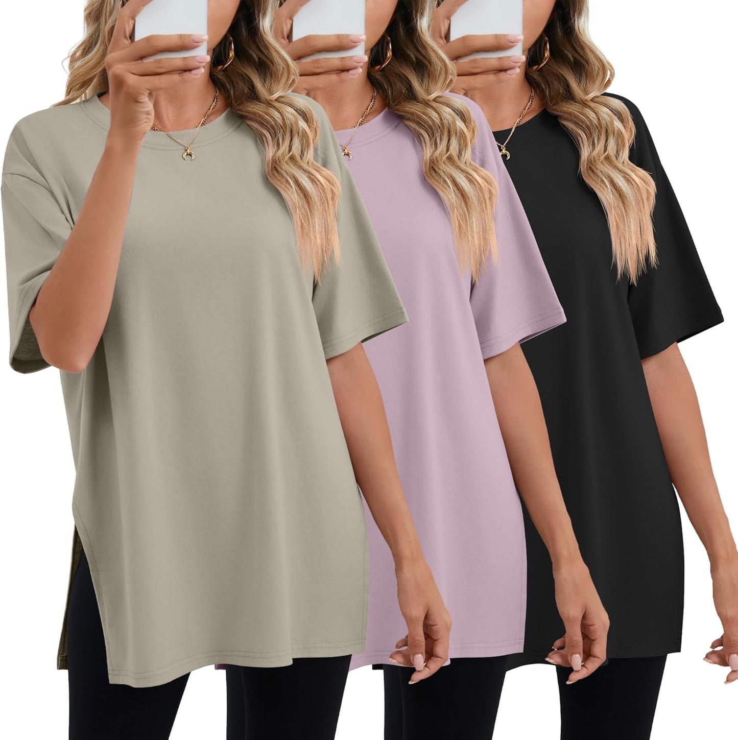 Huukeay Women's Oversized Gym T Shirts for Casual Workout