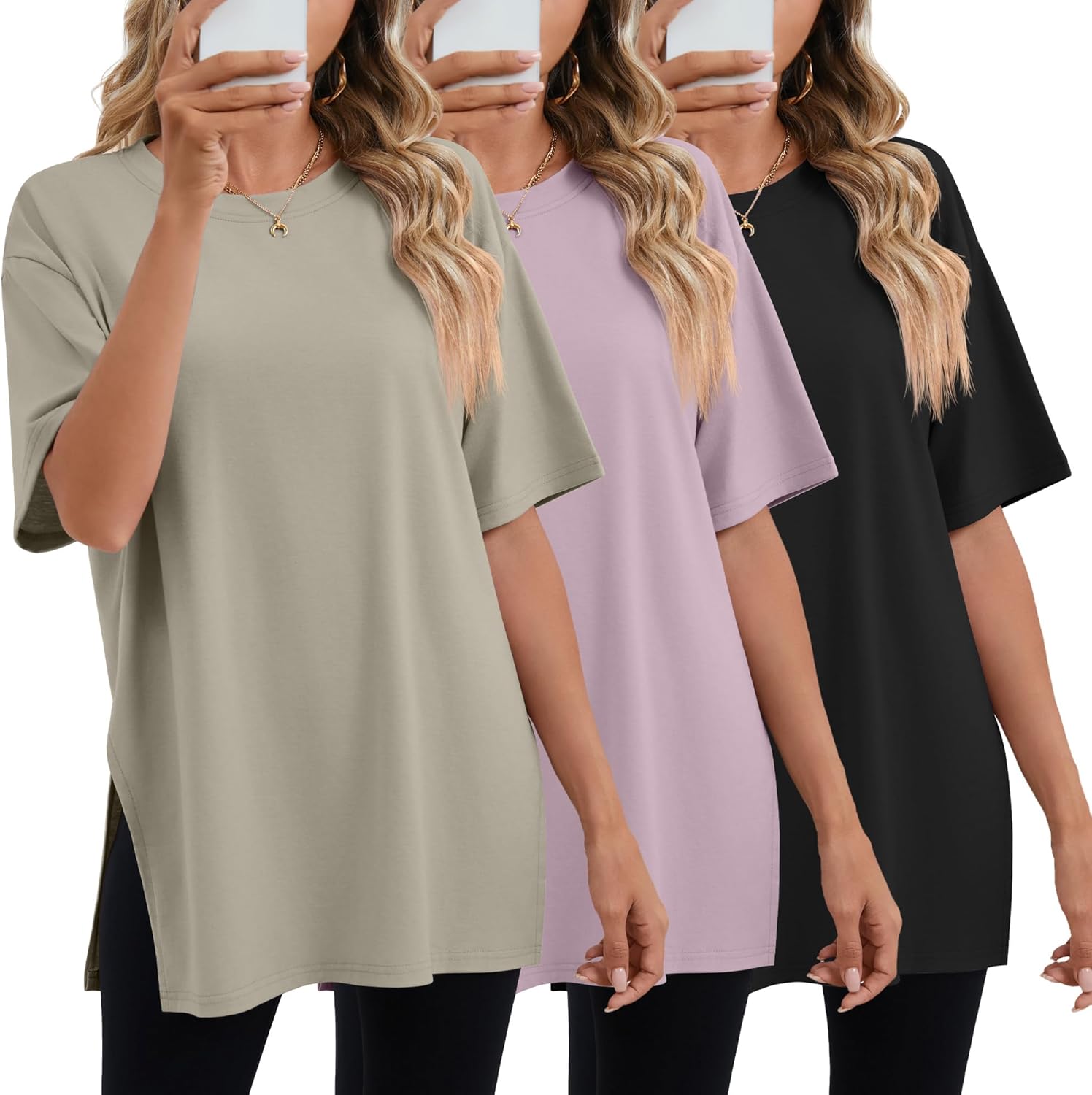Huukeay Women's Oversized Gym T Shirts for Casual Workout