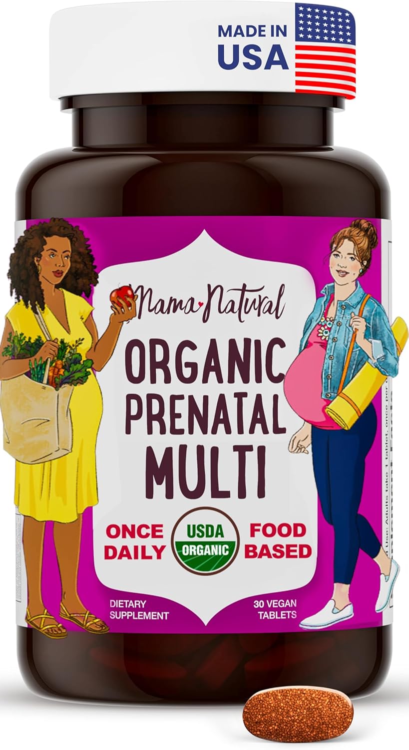 Mama Natural Organic Prenatal Vitamins for Women - One A Day