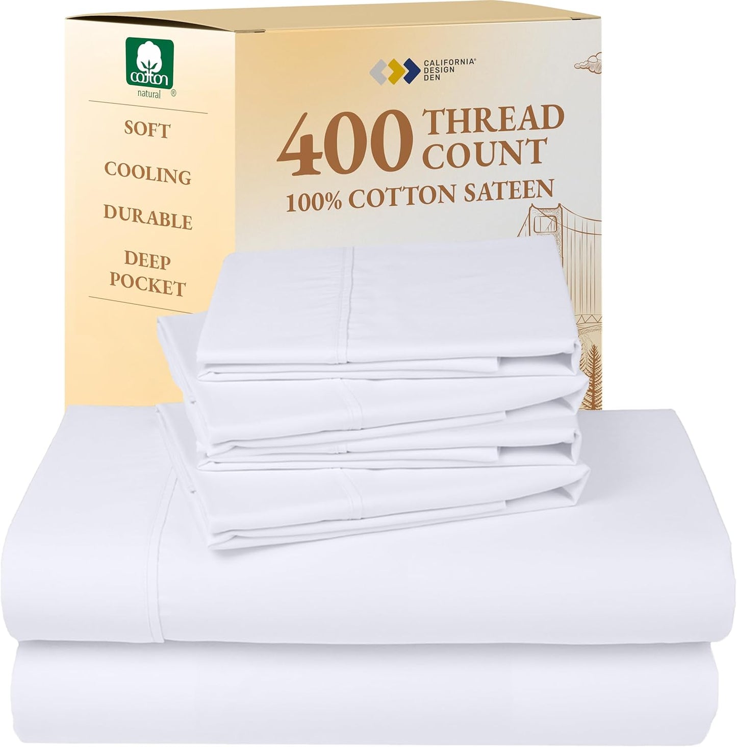 California Design Den King Size Sheet Set - Soft Cotton Bedding