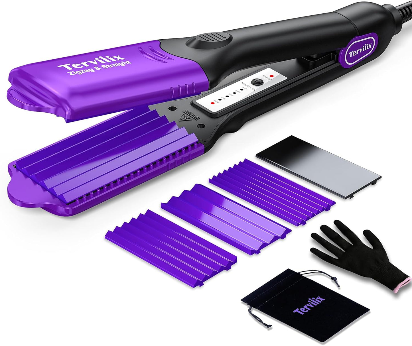 Terviiix Crimper Hair Iron with 4 Interchangeable Plates for Volume