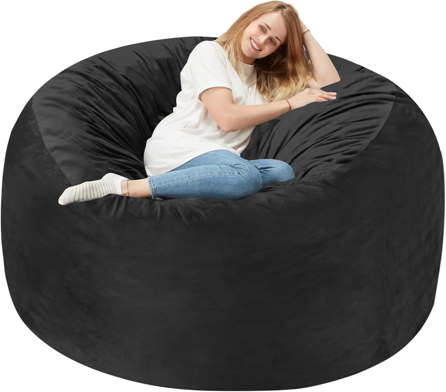 Homguava 4 FT Bean Bag Chair with Memory Foam for Comfort