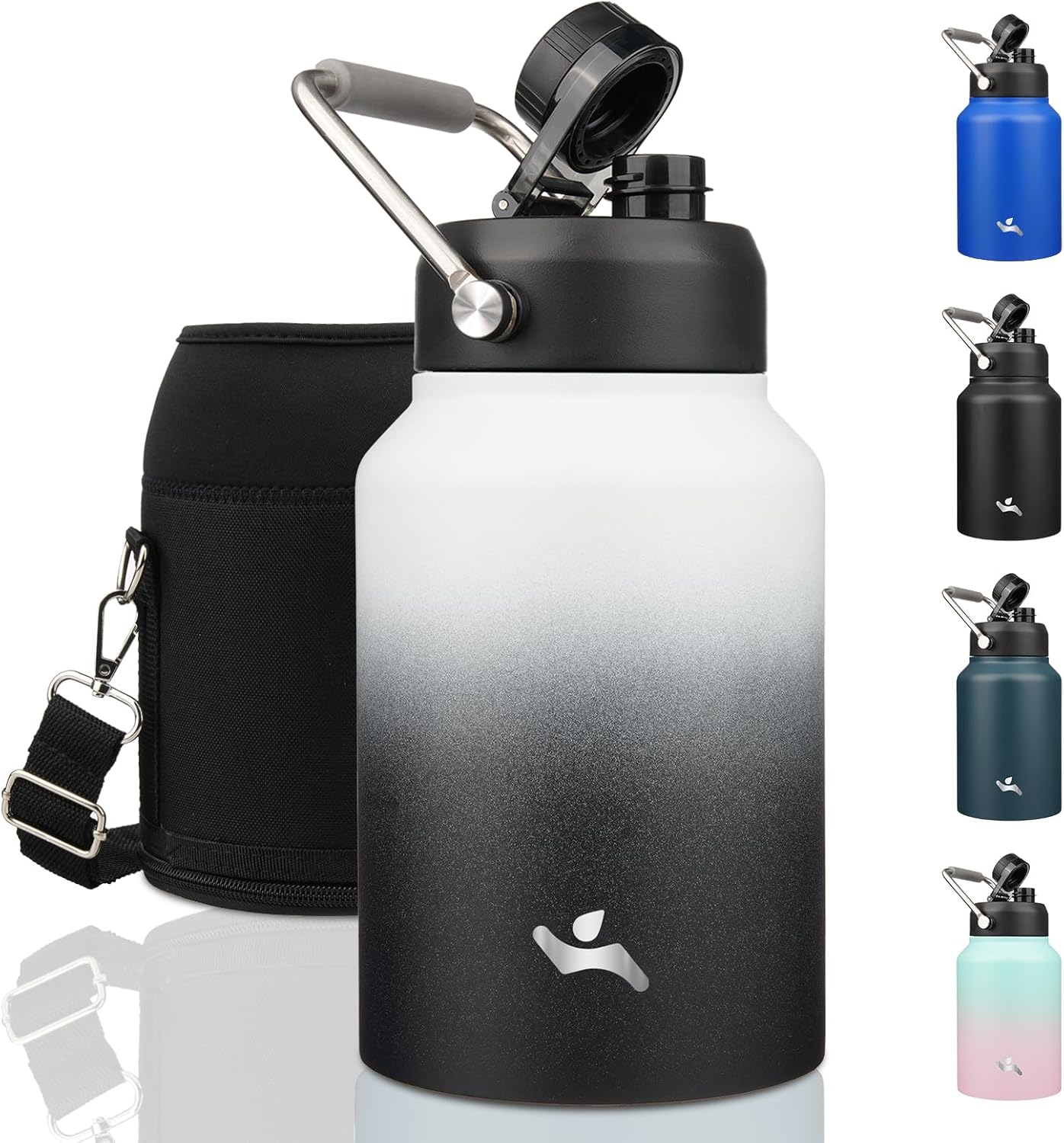 Half Gallon Jug with Handle - 64 oz Insulated Water Bottle