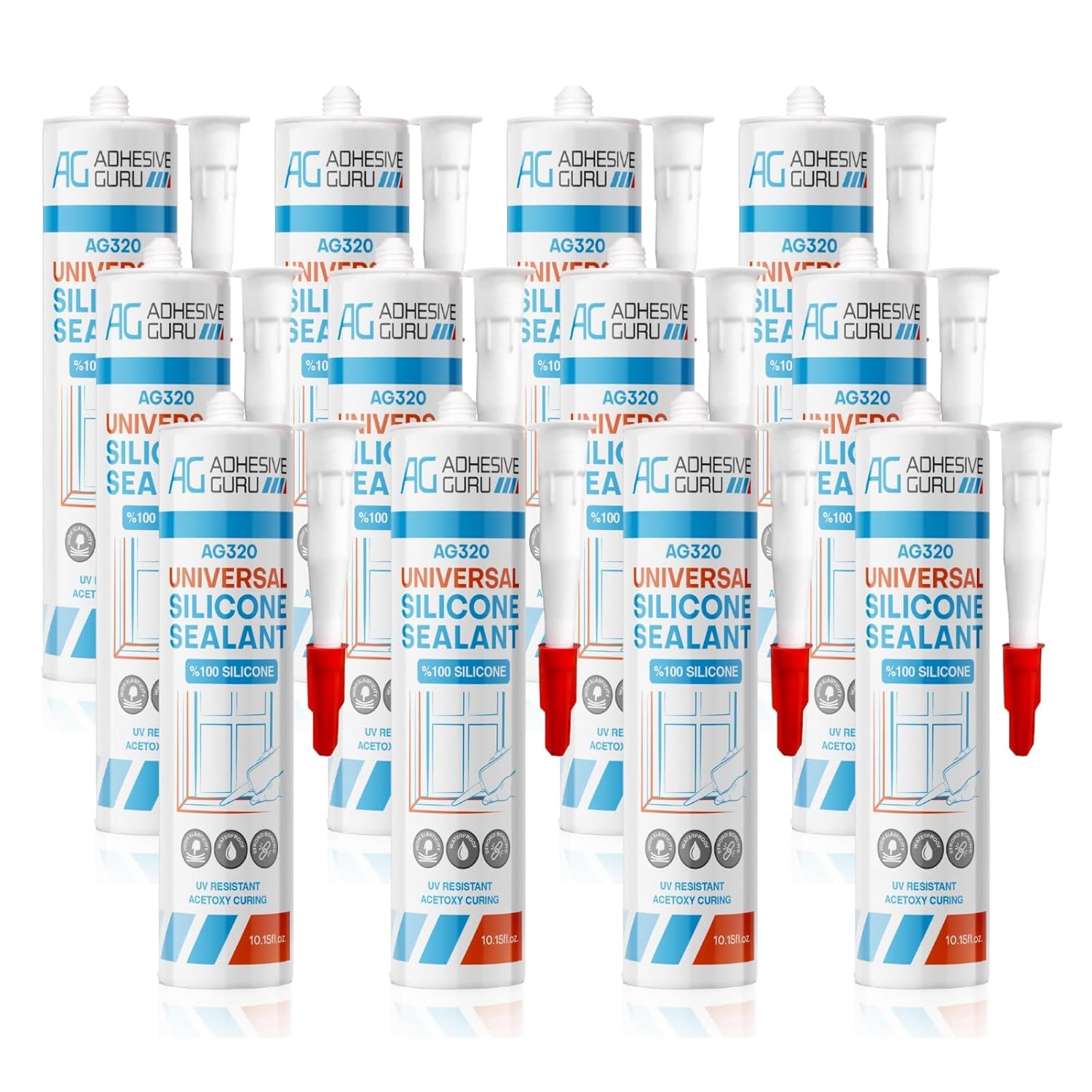 Adhesive Guru Clear Silicone Sealant for Indoor and Outdoor Use