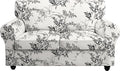 Stretch Loveseat Sofa Slipcover 3 Piece - Floral Ink Pattern