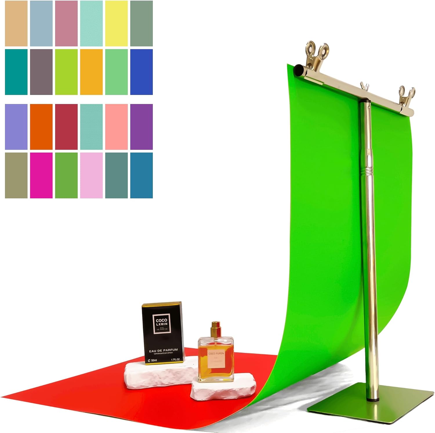 24 Colors Small Product Backdrops for Photography with Stand