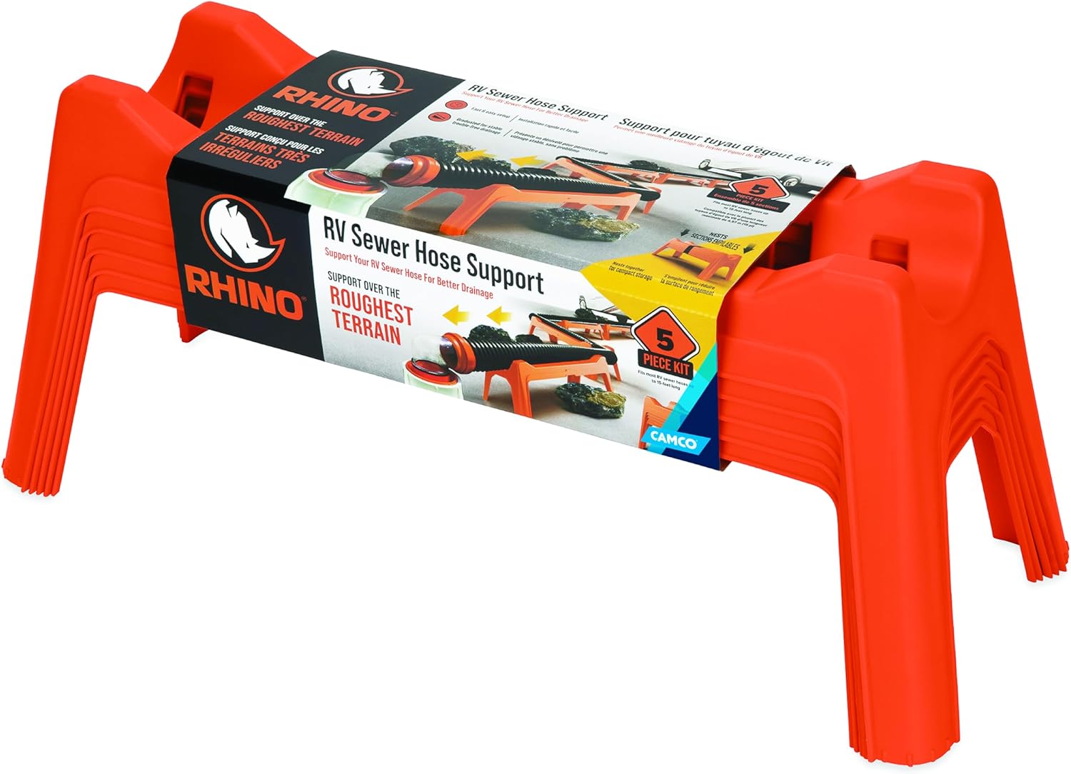 Camco Rhino RV Sewer Hose Support Kit for Easy Drainage