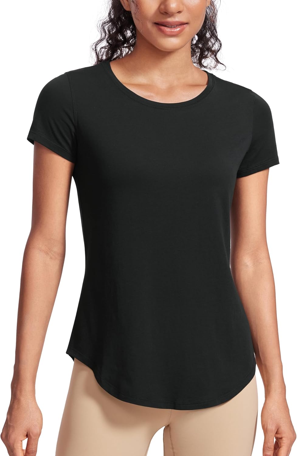 CRZ YOGA Pima Cotton Loose Fit Workout Tee